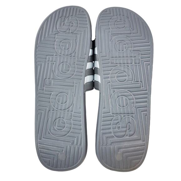Adidas Adissage Slides Sandal Grey & White Men's 16 New Casual Pool Beach HQ4373 - Picture 5 of 8